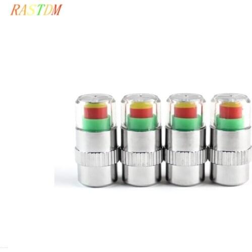 4pcs/Lot 2.4 bar tire pressure,car tire Monitor pressure gauge,Cap Sensor Indicator 3 Color Eye Alert air pressure gauge