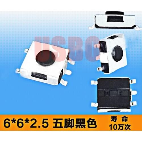 5Pins SMD SMT 6*6*2.5mm Brass Touch Switch With Button Micro Touch Tact Switch Wholesale Durable