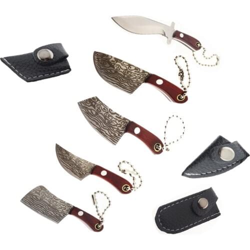 5Pcs Keychain Knife Set Small Mini Portable Pocket Knife Kitchen Knife Set Hand Tool Peeler Tool Crafts Gift Dropship Supplier