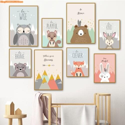 DIY Diamond Painting Cute Bear Rabbit Fox Deer Diamond Mosaic Embroidery Full Square Cross Stitch Kits Kids Room Decoration