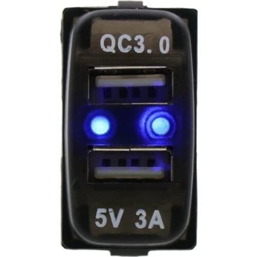 Dual USB Charger Car DC12V QC3.0 +5V 3A USB Power Socket Adapter Quick Charge Adapter Use for Mitsubishi 36X20mm