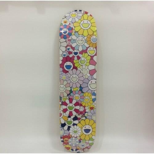 White Colored Flowers Sunflower Skateboard Pop Art Interior Decoration PendantCollection Modern Maple Skateboard TM/KK