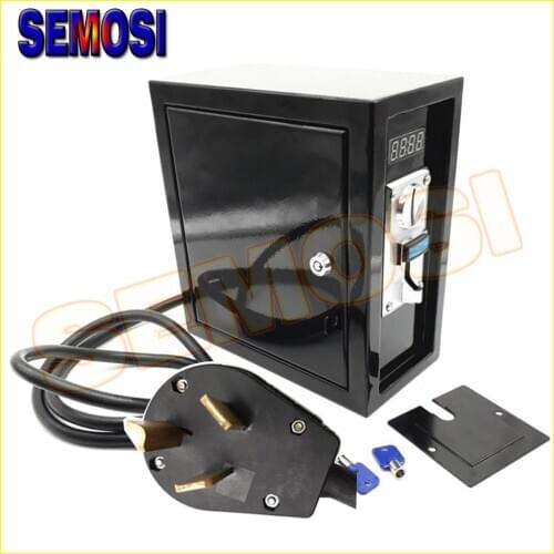 Coin Operated Timer Control Box Multi Coin Acceptor Power Supply 220V US Plug for Dryer,Washing Machine