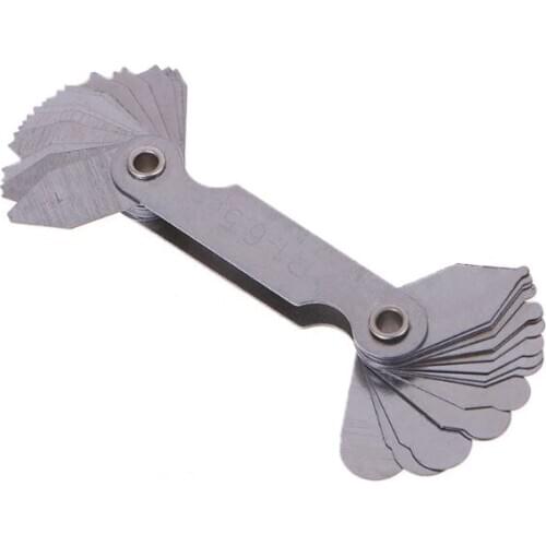 1pc Stainless Steel Radius Gauge Fillet Gauge Sample R Gauge with 1-6.5 Blades Range for Industrial Woodworking