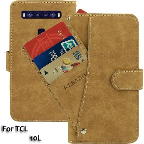Leather Wallet TCL 10L Case 6.53" Flip Fashion Luxury Front Card Slots Cases Cover Business Magnetic Phone Bags