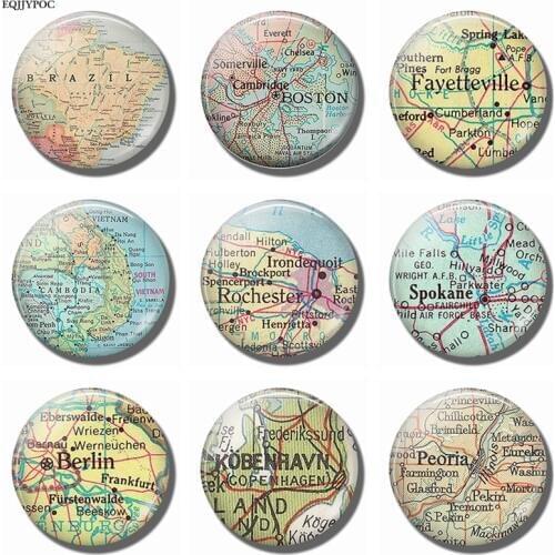 Rochester New York Spokane Brazil Boston Fayetteville North Carolina Cambodia Vietnam Berlin Copenhagen Peoria Map Fridge Magnet
