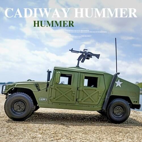 1:18 Hummer H1 Alloy Car Model Diecast Toy Vehicle High Simitation Sound and light Cars Toys For Children Kids Xmas Gifts