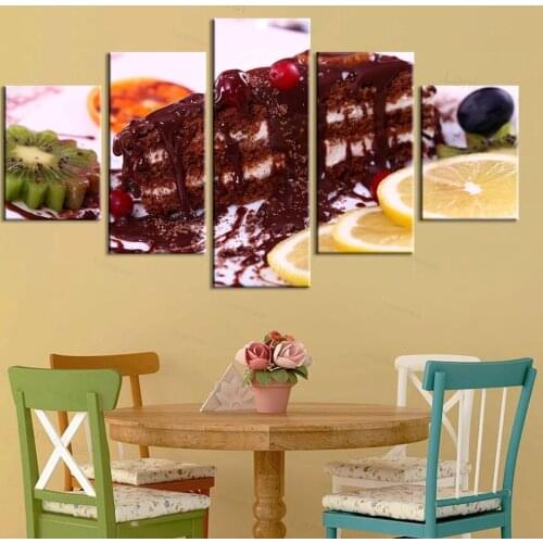 Modular Pictures Hd Prints Canvas Painting 5 Pieces Sweetmeats Food Home Decor Restaurant Cafe Framework Wall Art Artwork Poster