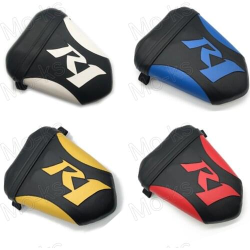 Motorcycle Rear Seat Passenger Pillion Artificial Leather For Yamaha YZF R1 2007-2008 Black and White Blue Yellow Red