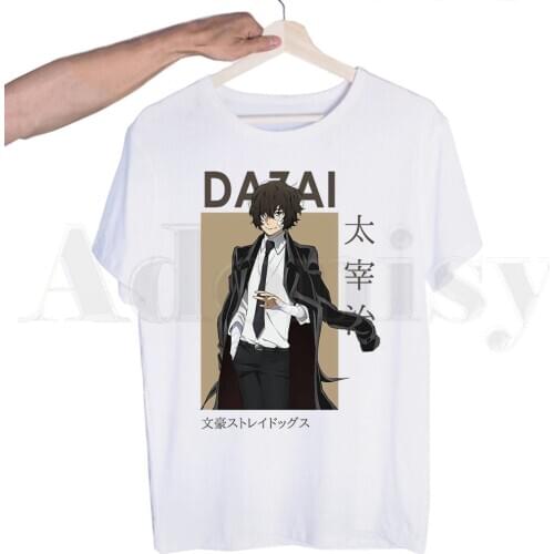 Chuuya Nakahara Bungou Stray Dogs Osamu Dazai Tshirts Men Fashion Summer T-shirts Tshirt Top Tees Streetwear Harajuku Funny