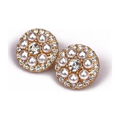 Latest design round pearls gold earrings jewelry vintage