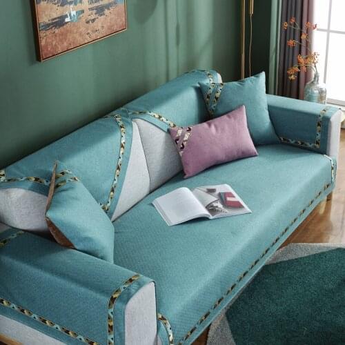 New Sofa cushion four seasons universal fabric living room non-slip Nordic sofa cover cushion cushion full cover back towel