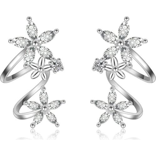 New 925 Sterling Silver Earrings Fashion Spiral Flower Sweet Earrings For Women Beautiful Jewelry Gift