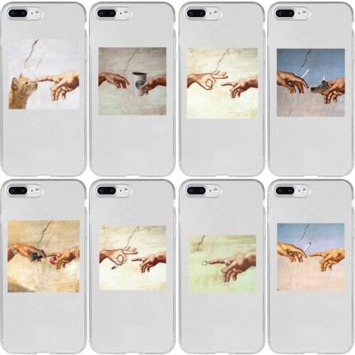 Spoof Art Creation of Adam Cover Case for Xiaomi Note 10 9 8 SE 9T Pro Lite Explorer