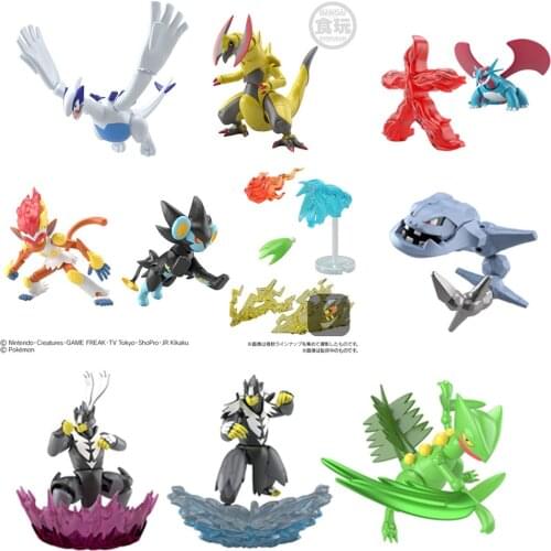 Bandai Genuine Assembly Model Candy TOY SHO DO Series 05 06 Pokemon Garchomp Sceptile Machamp Onix Action Figure Model Toy
