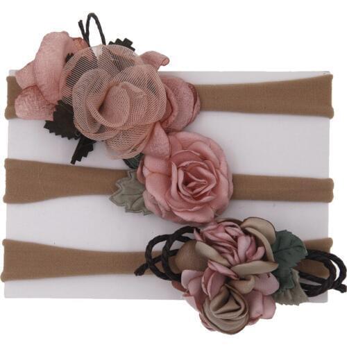 Fashion Cute Artificial Florals Headband child girl accessories Newborn Baby Elastic Princess Hairband Kids Fresh Style Headwear