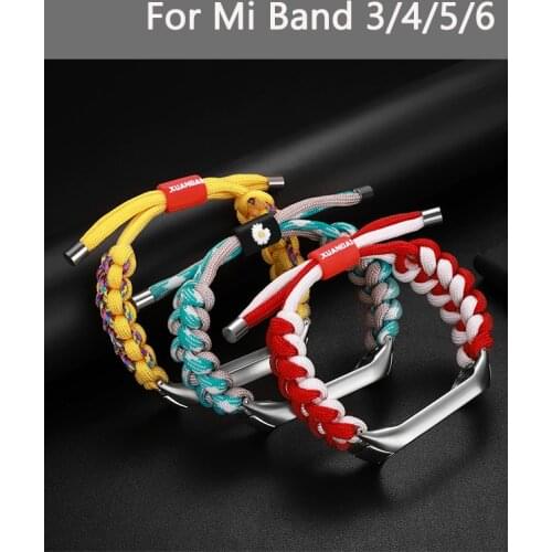 Mi band 3 4 5 Strap for Xiaomi Mi Band 5 Bracelet Metal Bracket Braided strap Xiaomi Mi Band 4 Bracelet MiBand 3 Wriststrap