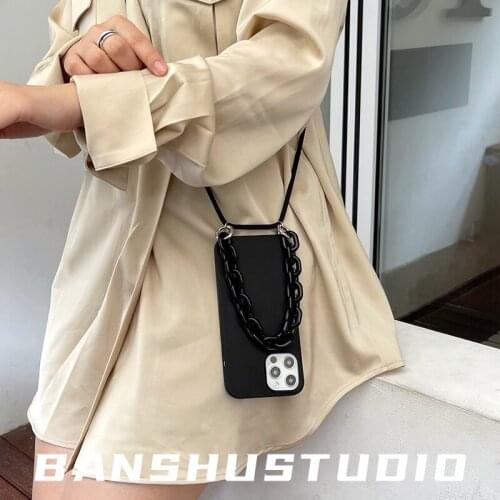 Luxury INS Crossbody Lanyard Necklace chain silicone Bracelet Case For iphone 12 Pro Max 12 MiNi 11 Pro XR X XS 7 8 plus SE 2020