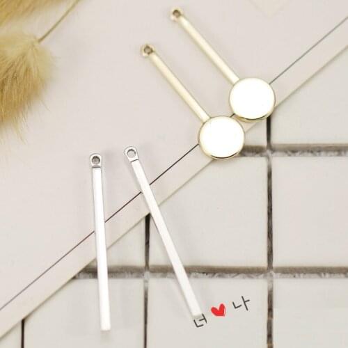 50pcs Fashion gold silver color bar Earrings Drop stick charm Ear Studs tag Jewelry Making handmade DIY material