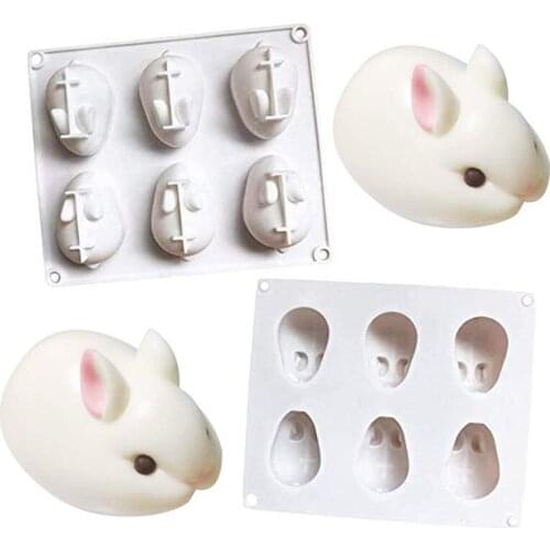 Silicone Rabbit Ice Cream Mold 3D Creative Mousse Cake Chocolate Baking Utensils Dessert Bunny Rabbit Cake Molds