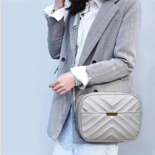 Lattice Pattern Crossbody Bags For Women 2021 Multi-pockets Shoulder Bag Female Chain Messenger Bag Money phone pouch