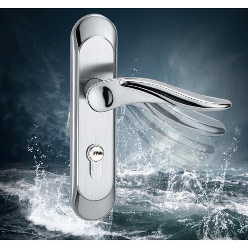 Indoor Lock Have Hold Hand Lock Stainless Steel Wire drawing Panel Hand Hardware Double Tongue Never Fade