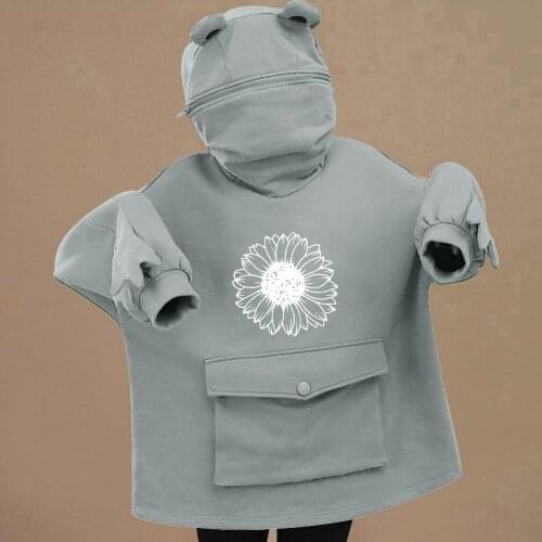 VHoodies Womens Splicing Cute Design Pocket Pullover Sweatshirt Cute Womens Hooded Sweatshirts Anime Con Capucha Moletom