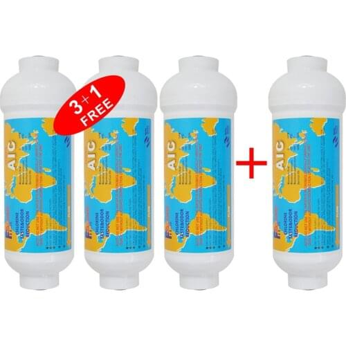 1/4" Port Inline Post Reverse Osmosis, Fridge & Ice Coconut GAC Water Filter 2" OD x 6" Long - 4 pack