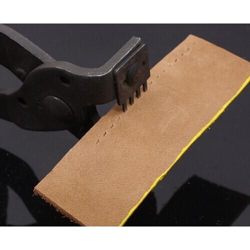 1Pcs 45#Stell Leather Punching Stitching Hole Punchs NEW DIY Silent Ling Chop Pliers Diamond Cut Punch Tool 4mmSpacing 2-4Teeths