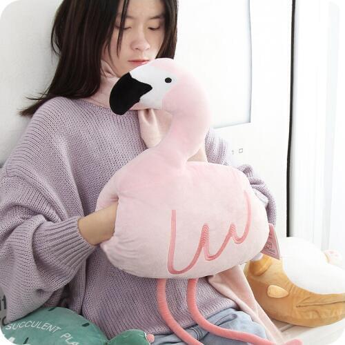 1Pcs 40cm Flamingo Plush Toys Kids Room Decor Warm Hand Insertion Pillow Wildlife Stuffed and soft Animal Plush Dolls For Kids