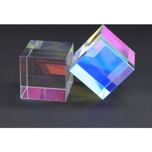 1PC Prism Six-Sided Light Combine Cube Prism Stained Glass Beam Splitting Prism