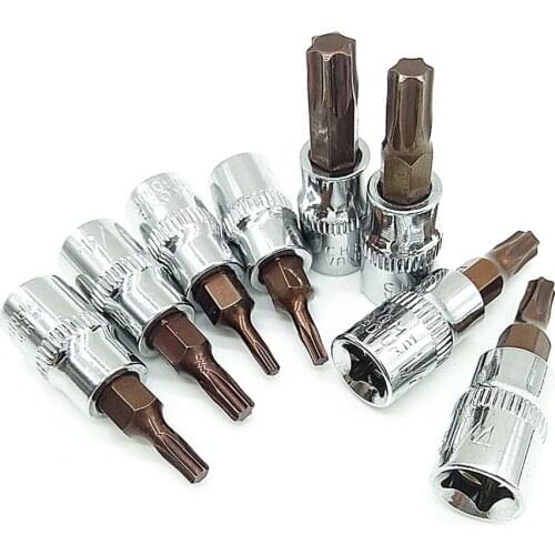 1PCS Hex Torx Screwdriver Bit 1/4 Inch Drive Socket Hand Tools Torx Hex Slotted Pozi Bit Socket T8-T40 Impact Driver Wrench Tool
