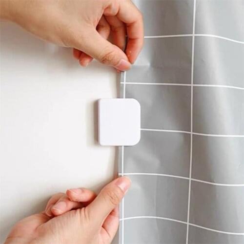 2pcs/Set Adhesive Bath Shower Curtain Clips Anti Splash Spill Stop Water Leaking For Bathroom Bathroom Widget Home Decoration