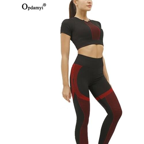 2021 Seamless Yoga Set Gym Clothing Women Fitness Sportwear High Waist Leggings Workout Top Mesh Short Sleeve T Shirt Yoga Suit