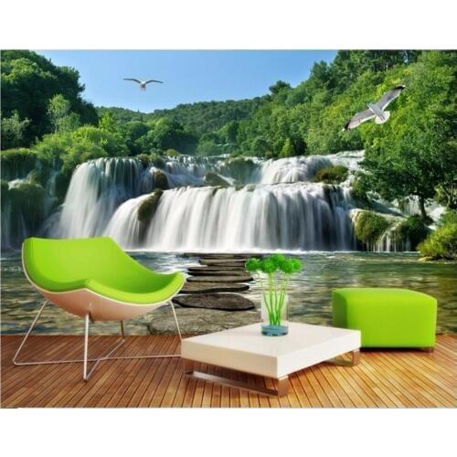 Custom photo wallpaper 3d wall murals wallpaper Landscape mural Waterfall Landscape wallpaper 3D Mural Background Wall paper