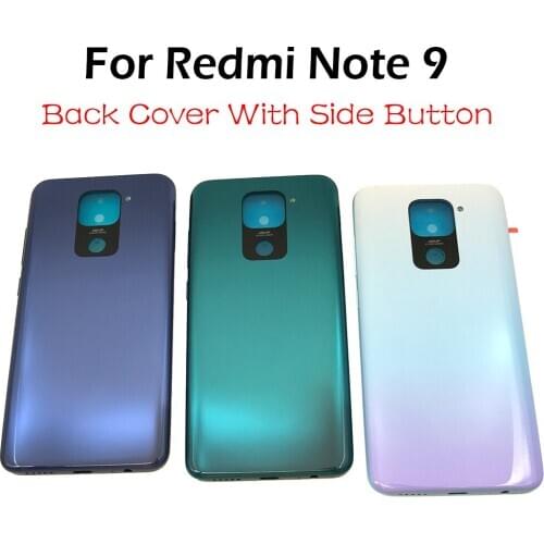 5Pcs/Lot, Back Battery Door Rear Housing Cover Case With Power Volume Key For Xiaomi Redmi Note 9 Note9