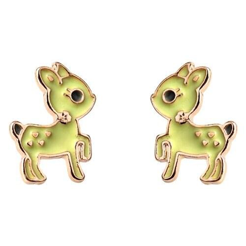 99CARATS SUMNI Fashion Drop glaze, beautiful deer, in nature little girl, ear nail. For Women Free Shipping