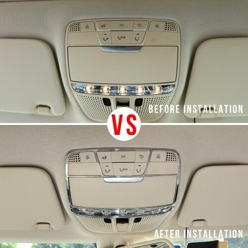 Car Accessories Front Reading Light Frame Decorative Cover Trim ABS Chrome For Mercedes Benz C GLC E Class W205 X253 W213