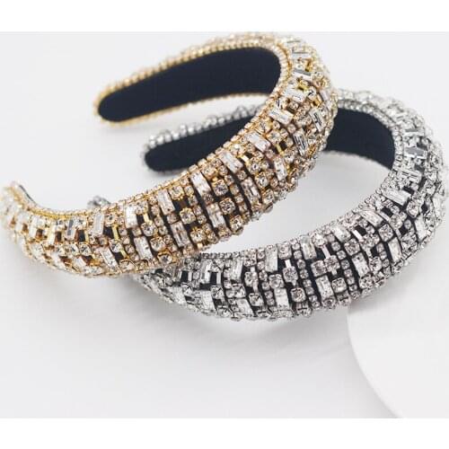 European Hot Selling Designer Rhinestone Headbands for Women 2020 Bling Crystal Diamond Bedazzled Headband Hair Accessories