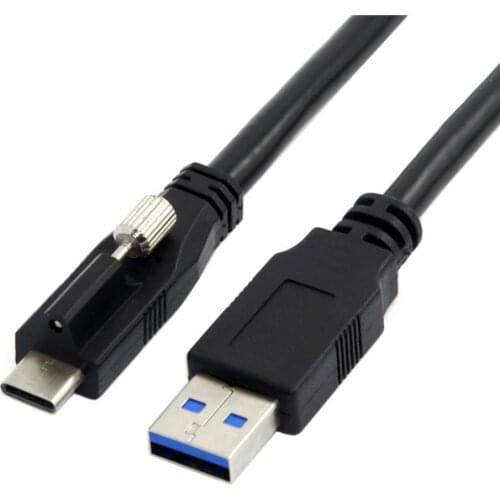 USB 3.1 USB C Cable Type-C With one Panel Mount Screw Locking Connector to Standard USB 3.0 Data Cable 1.2m