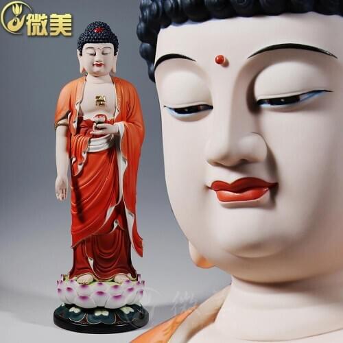 Dehua ceramics 26 inch lotus Liquan Sam West Amitabha / pharmacist F Shakya Muni Buddha