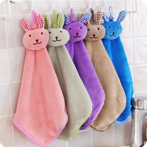 Coral Fleece Rabbit Modeling Towel 5 Color Pure Color Face Towel Cartoon Clean Towel Wipe The Cloth Outdoor Travel Portable SN