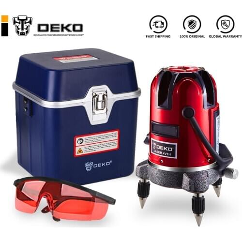 DEKO LL5 Series 5 Lines 6 Points Laser Level Self Leveling Multipurpose Cross-Line Outdoor Tilt Mode Can be Used w/ Tripod