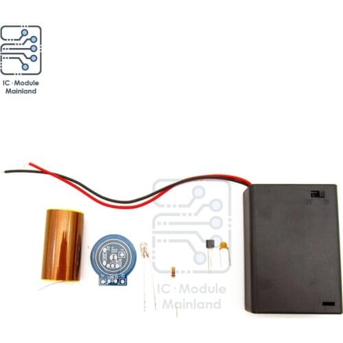 DC 4.5V Mini Tesla Coil Kit Magic Props DIY Parts Empty Light Technology Wireless Transmit Module PCB Board With Battery Box