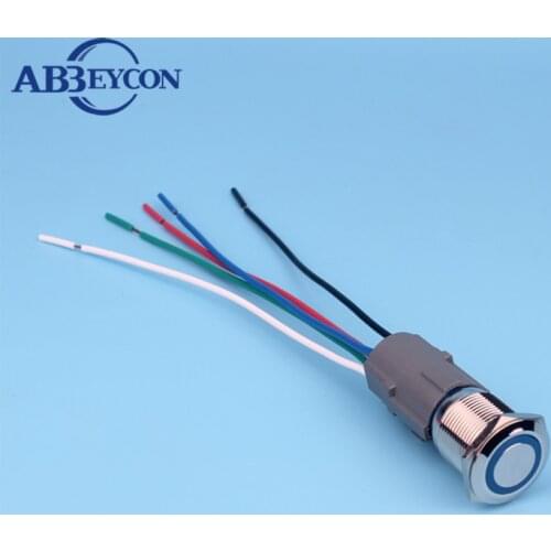 SET 19mm ring LED light push button switch wiring harness momentary ON button switch set with high quality 10pcs/lot customized