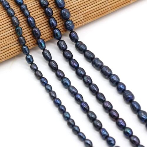 Natural Freshwater Pearl Rice Shape AA Grade Black Pearl Various Specifications DIY Jewelry Making Necklace Bracelet Earrings
