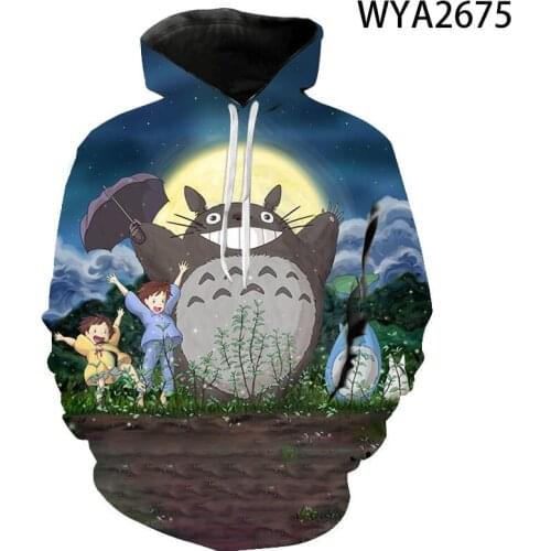 New Fashion Totoro Printed 3D Hoodies Streetwear Pullover Long Sleeve Men Women Children Sweatshirts Tops