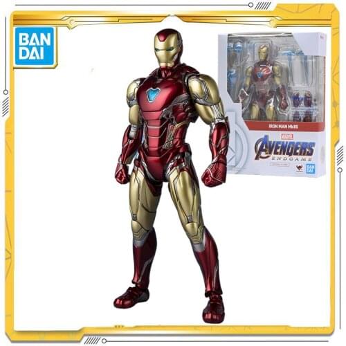 Original BANDAI SHF Marvel Avengers: Endgame Iron Man MK85 Anime Action Figur Toy for Child Halloween Gift