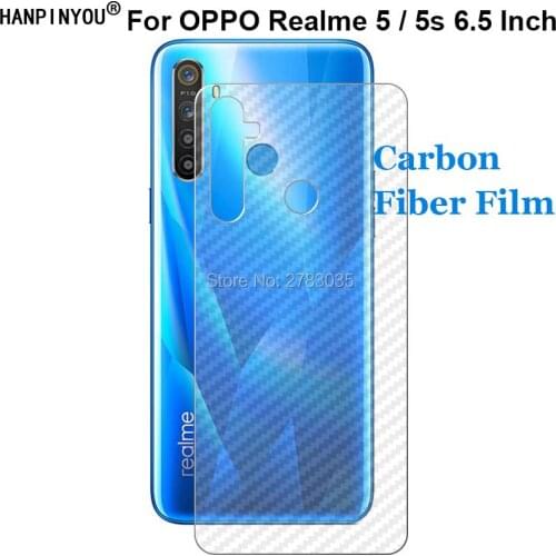 For OPPO Realme 5 / 5s 6.5" New Durable 3D Anti-fingerprint Carbon Fiber Back Film Rear Screen Protector (Not Tempered Glass)
