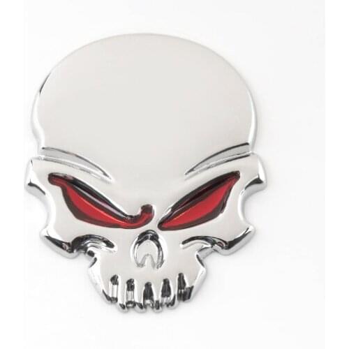 Silver Auto Stickers Metal Skull Skeleton Badge Emblem Decal Motorcycle Modified Car Accessories